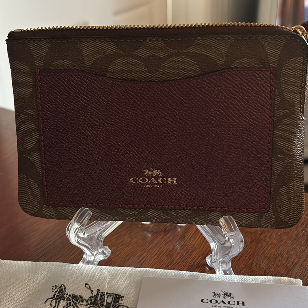 Coach Wristlet in Signature Canvas & Leather